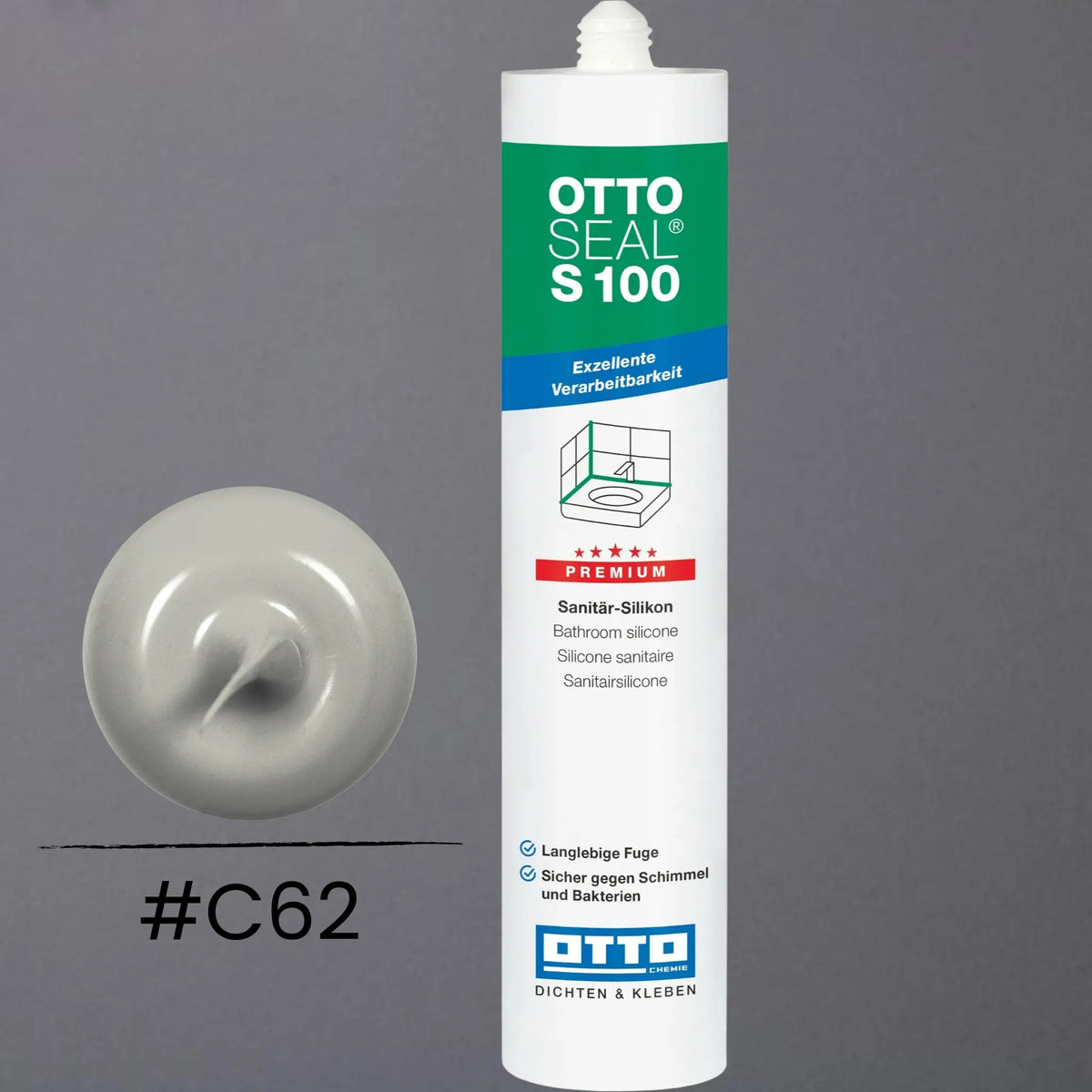 Produktbild OTTOSEAL S 100 Premium-Sanitär-Silikon achatgrau C62
#F005494