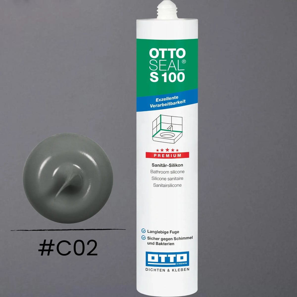 Produktbild OTTOSEAL S 100 Premium-Sanitär-Silikon grau C02
#F005482
