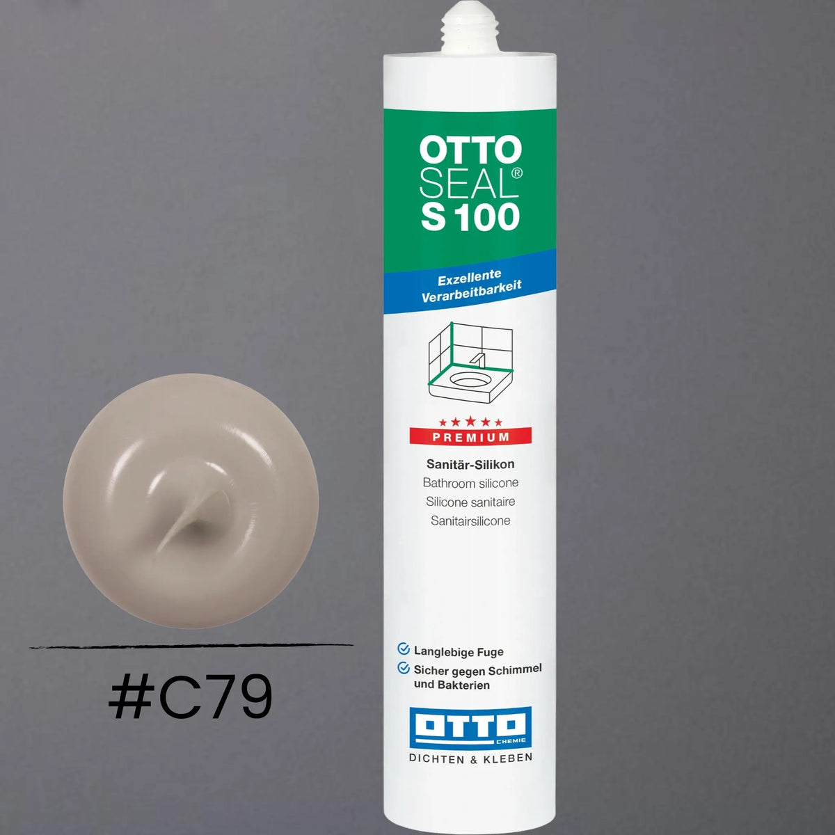 Produktbild OTTOSEAL S 100 Premium-Sanitär-Silikon steingrau C79
#F005500
