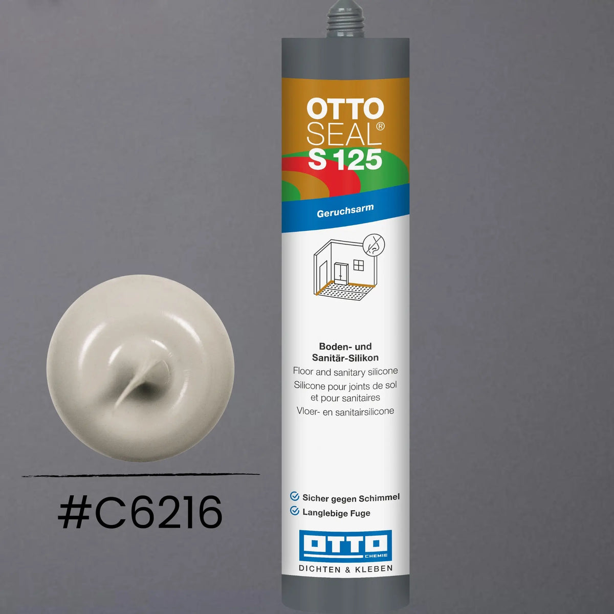 Produktbild OTTOSEAL S 125 – Boden- & Sanitär-Silikon betongrau C6216
#F005508
