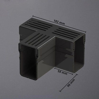 T-Stück UD Pro 65 Rost schwarz bemaßt #F001153
